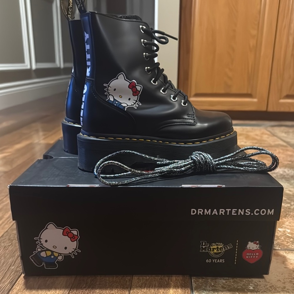 Dr. Martens x Hello Kitty Black Leather Boots